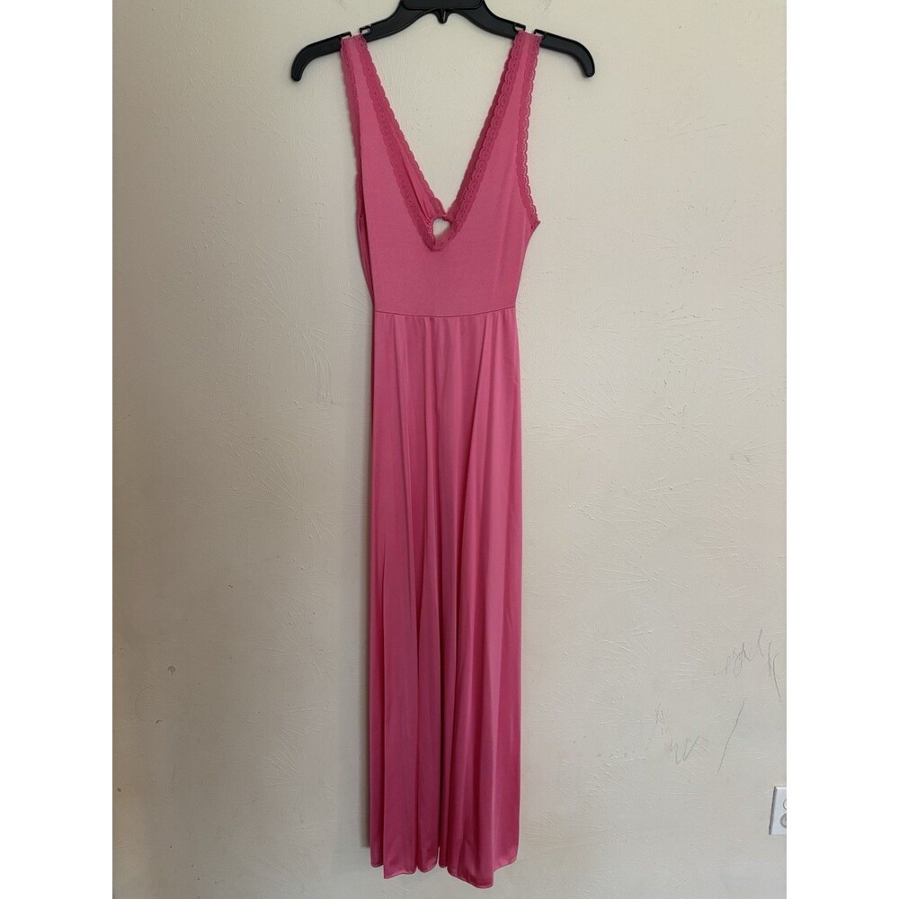 Vintage Vanity Fair Pink Peignoir Set Nightgown and Robe 2 Piece Small Zip Front - Picture 6 of 10